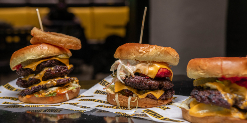 Three smash burgers