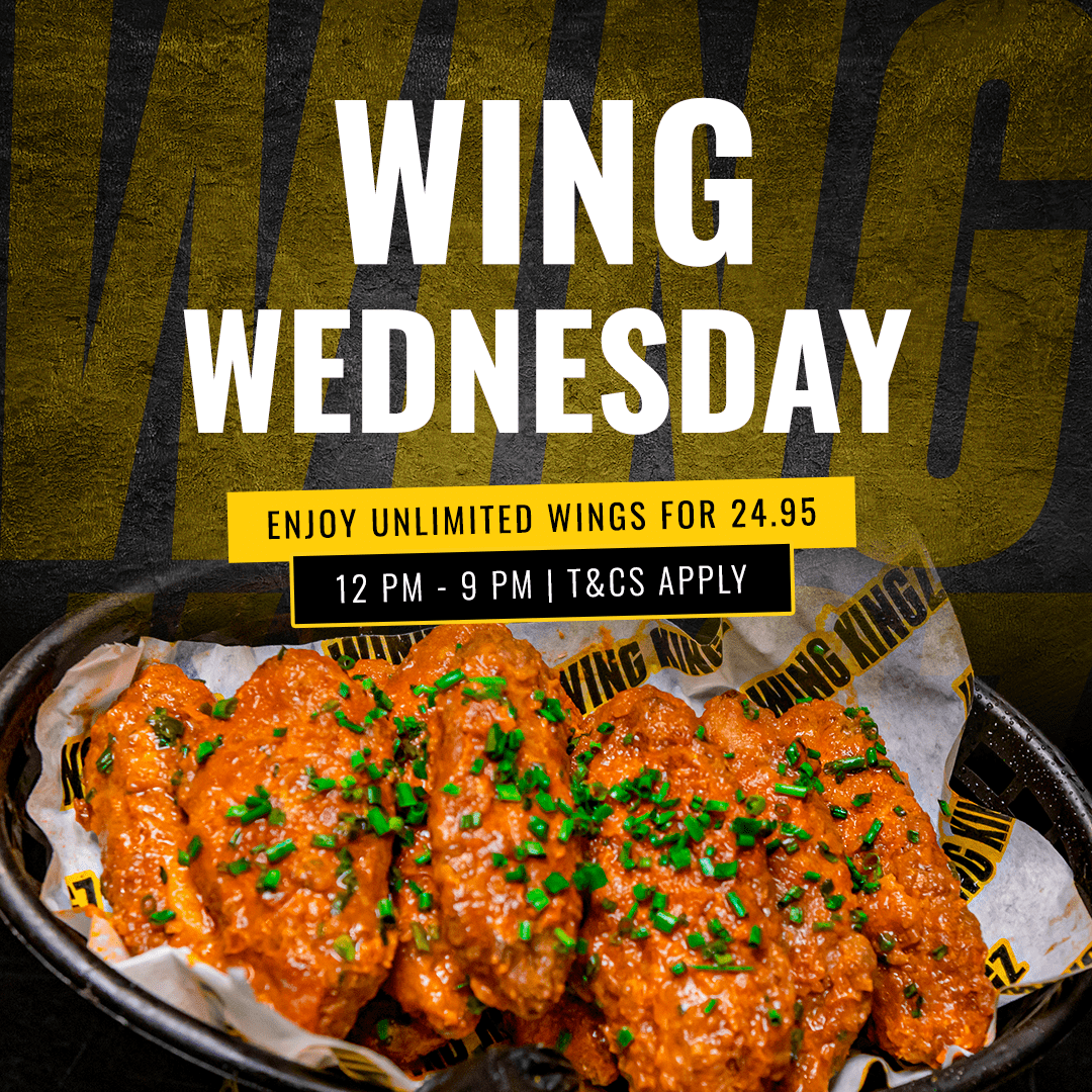 Wing Wednesday, Enjoy Unlimited Wings for £24.95